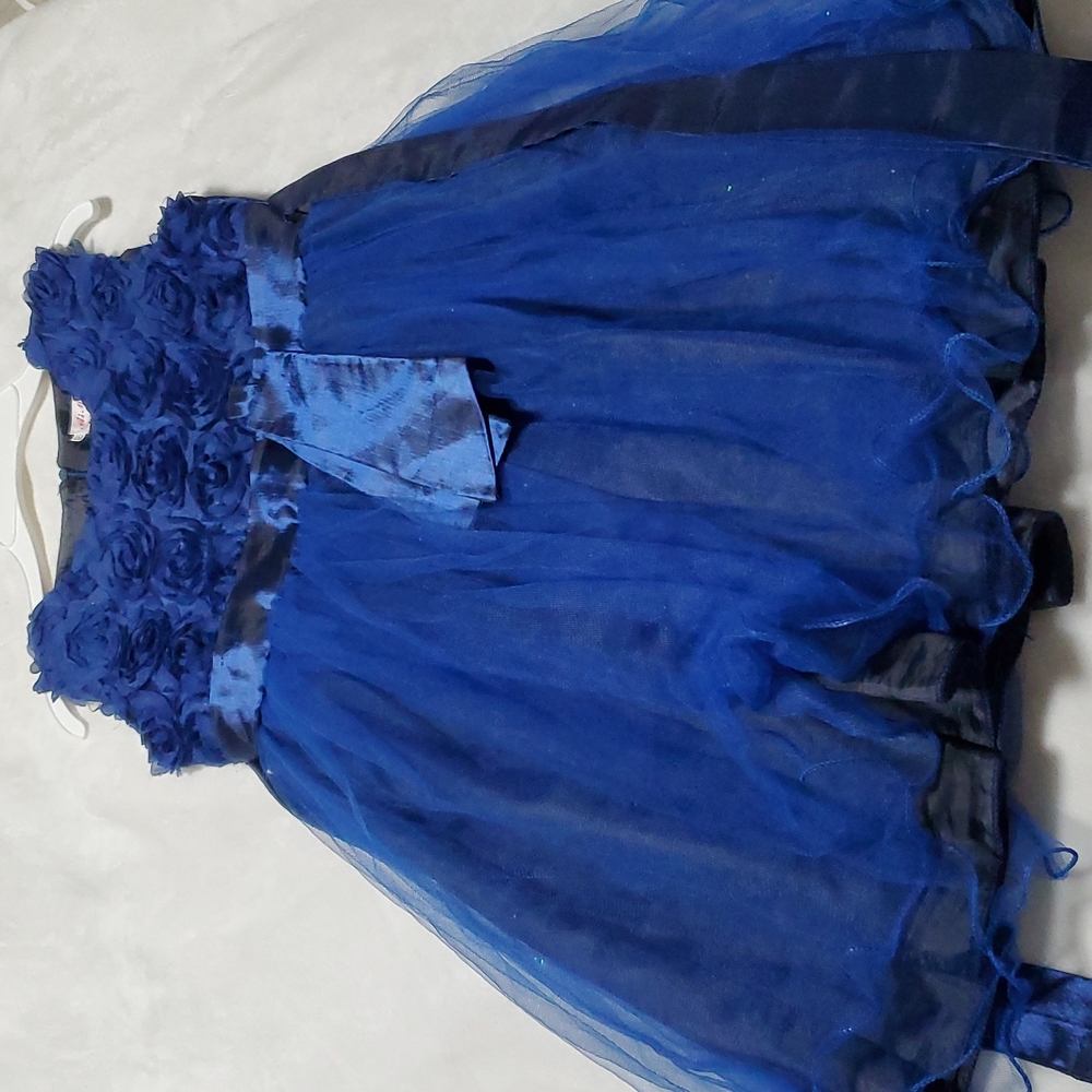 [Item 2]Blue ruffled elegant girls' dress 7/8 girls